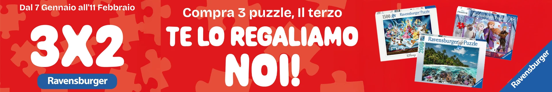 Acquista 3 puzzle RAVENSBURGER, il meno caro NON LO PAGHI